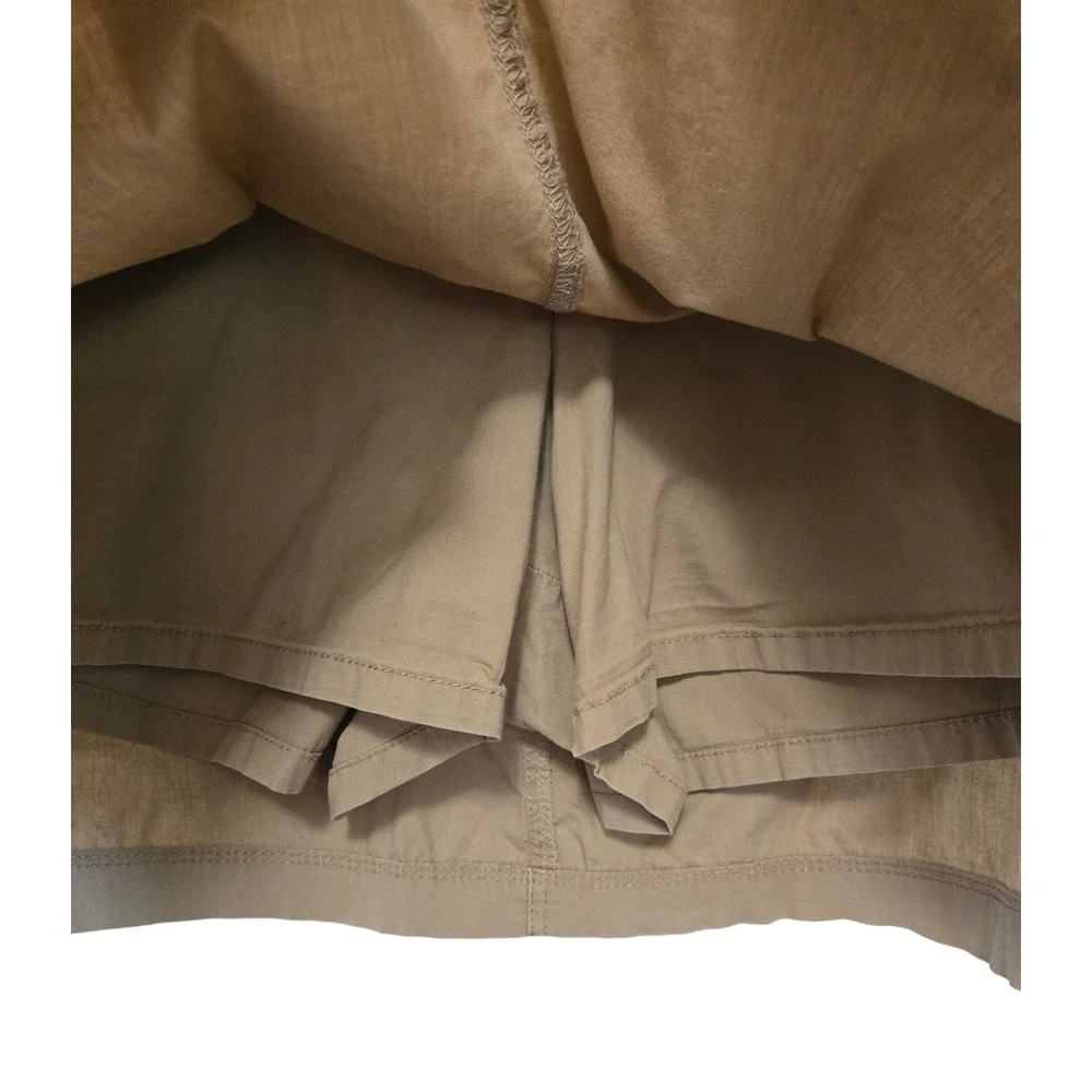 Khaki Cargo Skort Women Drawstring Waist Utility Mini Skirt with Shorts Tan1 14